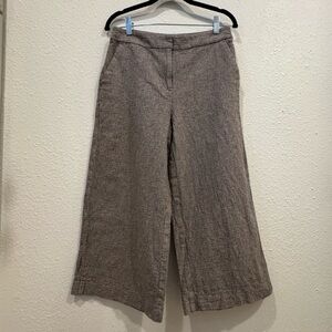 LOFT Houndstooth Wide Leg Cropped Pants